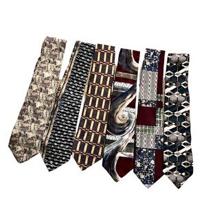 6- NWT Vintage 1990’s Y2K Silk Patterned Damon Neck Ties